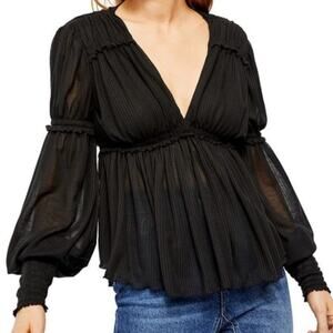 Free People “Say Dreaming”  Long Sleeve Babydoll Top XS